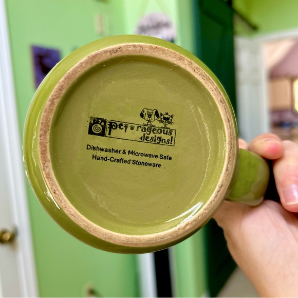 Green Animal Prints Dog Cat Pet Animal Lovers Ceramic Green Mug - Picture 5 of 5